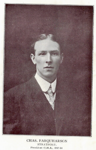 Charles Farquharson 1913 Ontario Hockey Association / OHA President