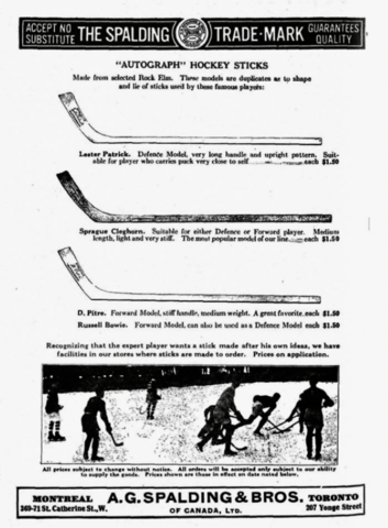 Spalding Hockey Sticks Ad 1923 A.G. Spalding Bros.