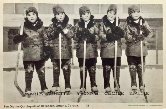 The Dionne Quintuplets Hockey Picture 1941
