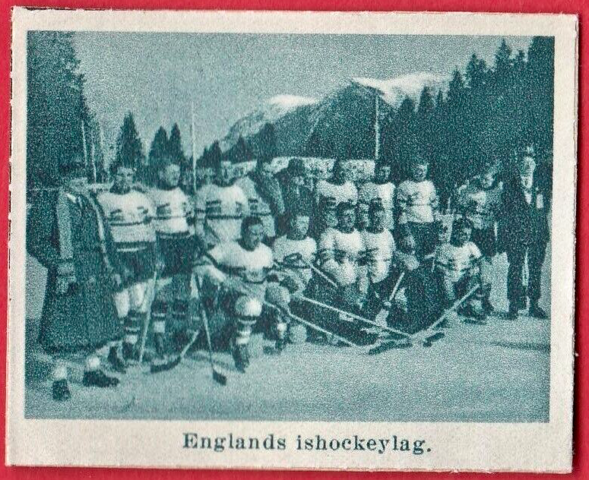 Englands Ishockeylag Card 1936 Great Britain Ice Hockey Team