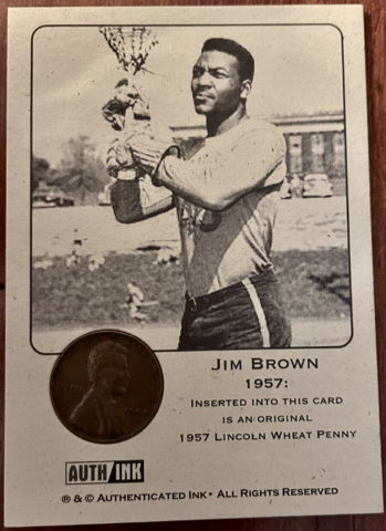Jim Brown Lacrosse Card 1957 Syracuse University Lacrosse