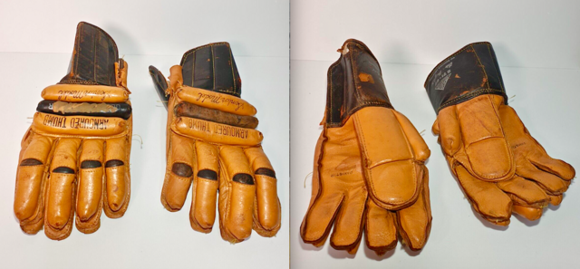 Trio Hollander Hockey Gloves 1960s Vic Hatfield Autograph Model