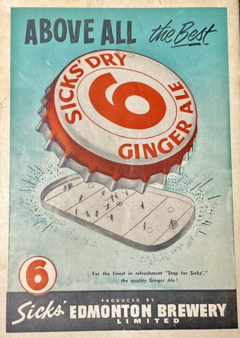 Sick's Dry Ginger Ale Ad 1954