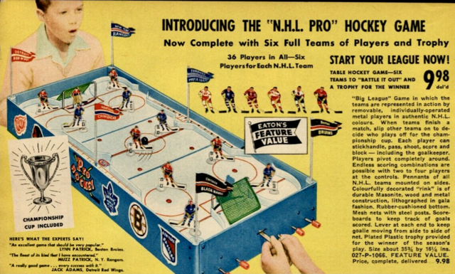 Vintage Table Hockey Game 1956 NHL Pro Hockey Table Hockey by Eagle Toys