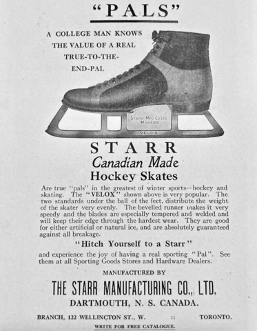 Starr Hockey Skates History 1913 Starr Velox