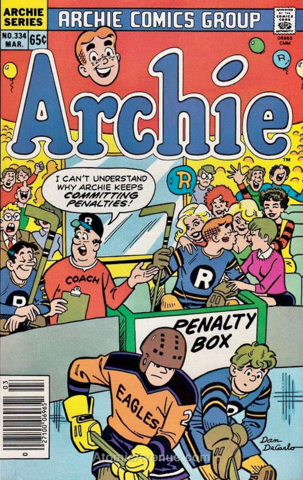 Archie Series No.334 Archie Comics Hockey 1985