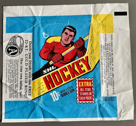 Vintage Topps Hockey Card Wrapper 1969