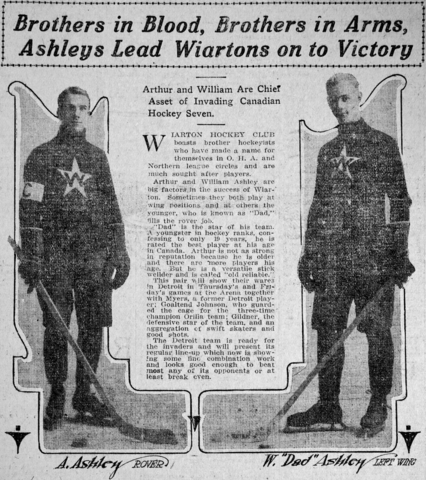 Allan Ashley & Wes Ashley 1914 Wiarton Hockey Club