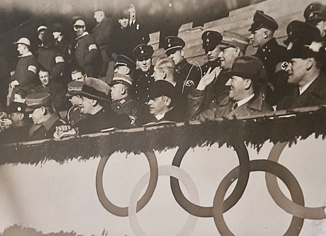 Adolf Hitler at the 1936 Winter Olympics Hockey Game