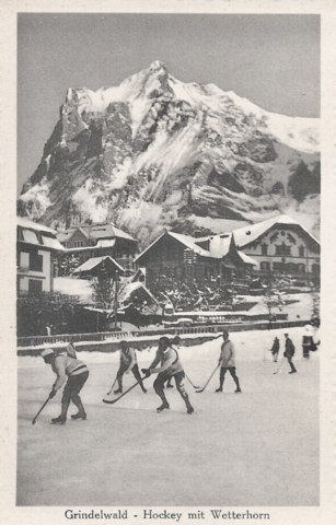EHC Grindelwald Hockey played under the Wetterhorn 1923