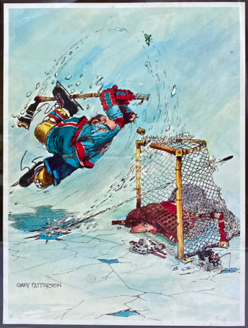 Vintage Hockey Art - Vintage Gary Patterson Hockey Cartoon 1908s