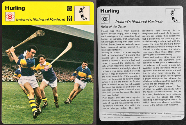 Sportscaster Card 1977 Hurling Ireland's National Pastime