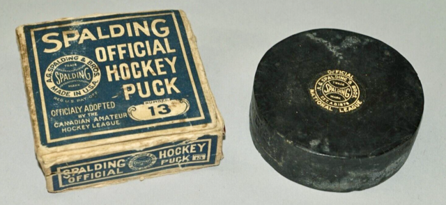 Spalding Official Hockey Puck 1910s Spalding Hockey Puck Box