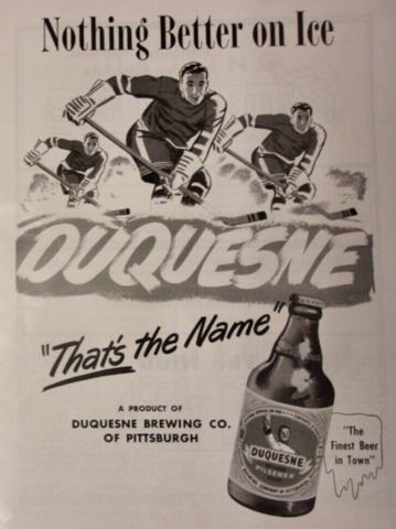 Hockey Beers - Duquesne Brewing Company 1949 Duquesne Pilsner