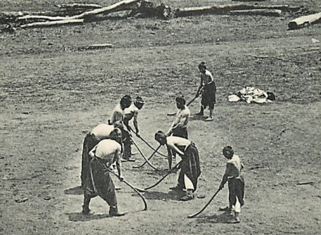 Mapuche Indians of Chile playing Juego de Chueca 1901