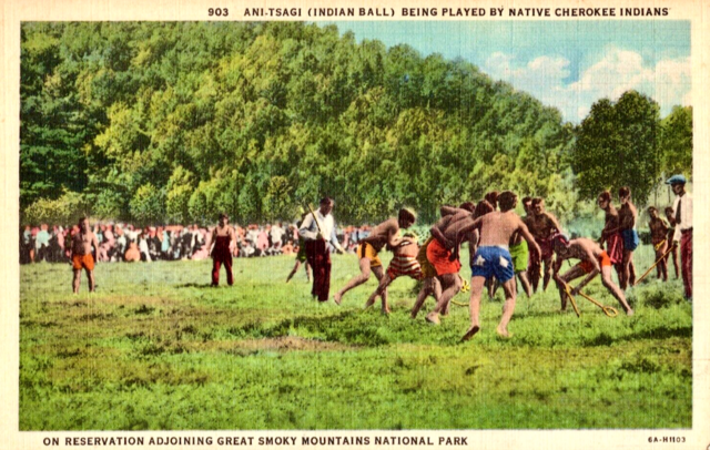 Cherokee Indians Playing Stick Ball / Ani-Tsagi 1940s