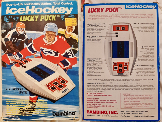 Bambino Lucky Puck Ice Hockey Game 1979 Hockey Video Game History