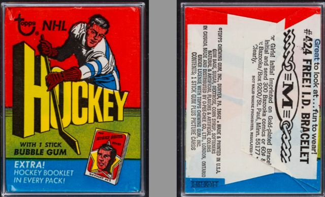 Topps Hockey Card Wax Pack Wrapper 1971