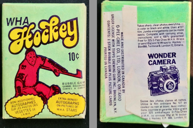 WHA Hockey Cards O-Pee-Chee Wrapper 1974