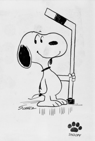 Snoopy Hockey with Snoopy Paw Print Signature