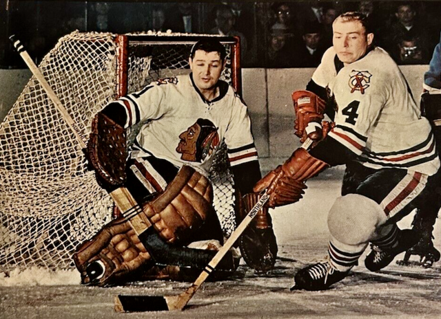 Chicago Black Hawks Glenn Hall and Elmer "Moose" Vasko 1964