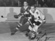 Toronto Maple Leafs captain George Armstrong and Chicago Black Hawks Elmer Vasko