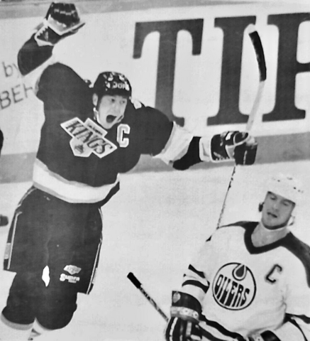 Wayne Gretzky scores 1,851 point with goal vs Bill Ranford October 15, 1989