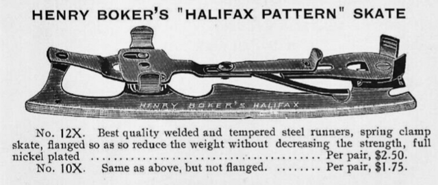 Henry Boker's "Halifax Pattern" Skate 1905