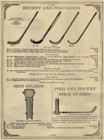 Antique Hockey Sticks / Antique Polo Sticks / Antique Shin Guards 1906