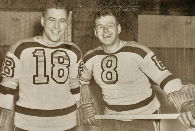 Busher Jackson and John Wilkinson 1943 Boston Bruins