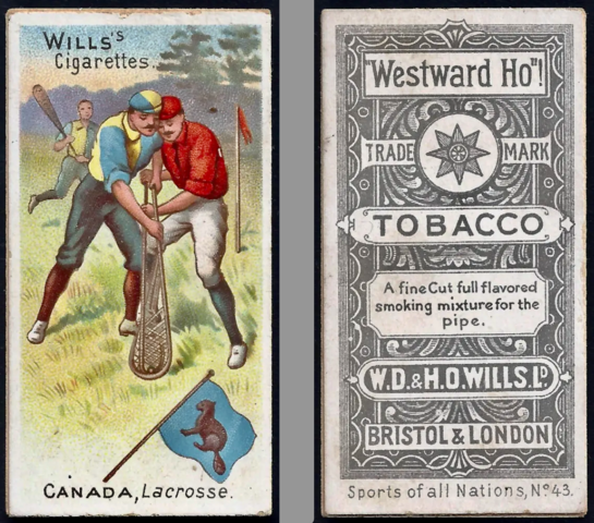 Will's Cigarettes Lacrosse Card 1901 Sports of all Nations, No. 43