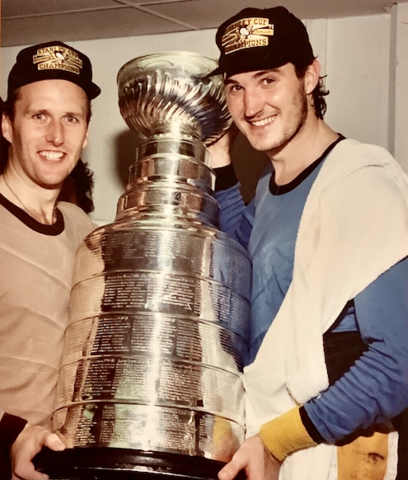 Tom Barrasso and Mario Lemieux 1991 Stanley Cup Champions