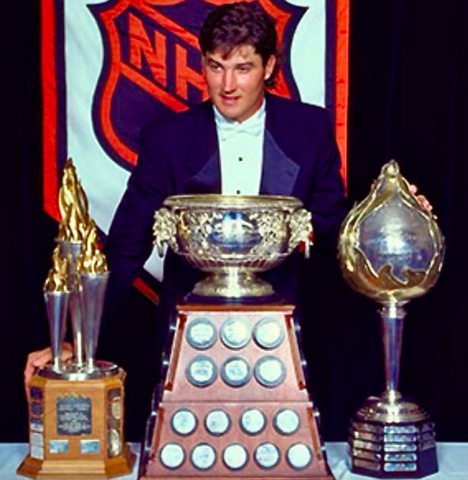 Mario Lemieux Art Ross Trophy Winner 1993 Bill Masterton Memorial Trophy Winner