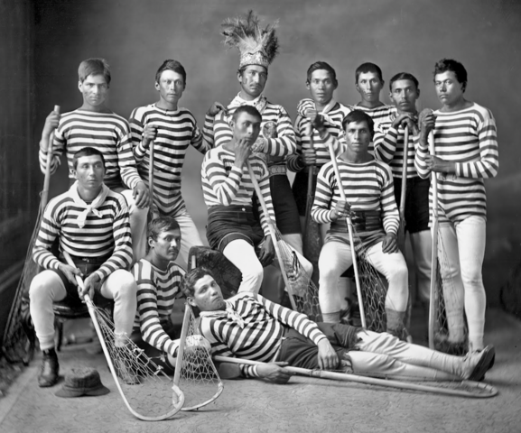 Kahnawake Lacrosse Team 1876 tewa'araton / baaga'adowe