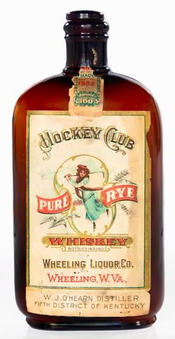 Hockey Whisky - Wheeling Liquor Co. Hockey Club Pure Rye Whisky 1902 Rare Whisky