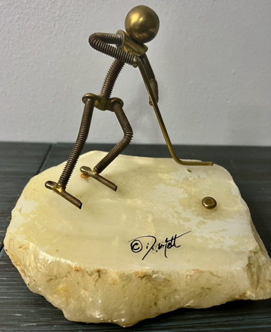 Ice Hockey Sculpture 1976 John DeMott Hockey Player Sculpture