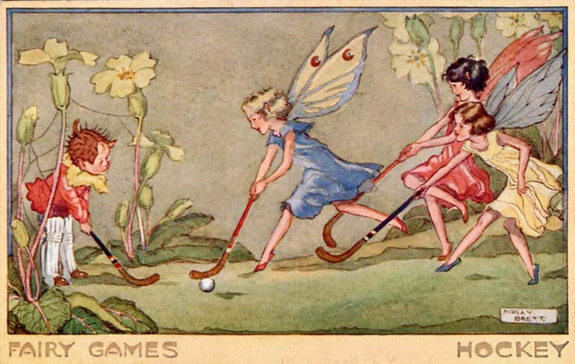 Hockey Postcard 1935 Fairy Games by Molly Brett