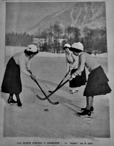 Women's Ice Hockey History 1908 Chamonix Le "Hockey" Sur la Glace