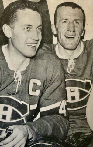 Jean Béliveau and Claude Provost 1966 Montreal Canadiens