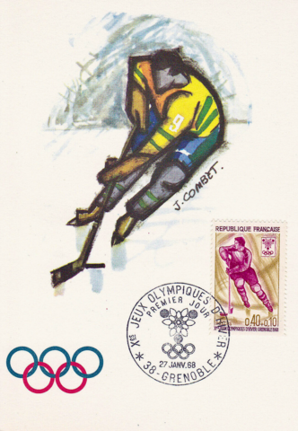 Hockey First Day Cover 1968 Grenoble Winter Olympics