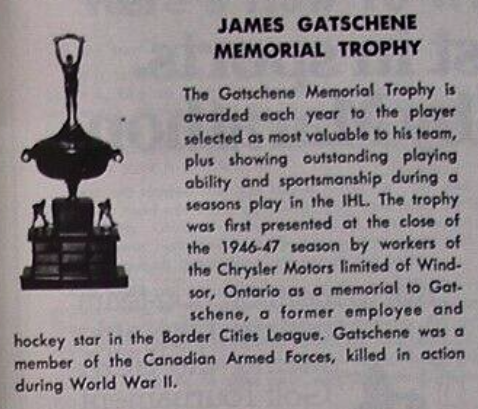 James Gatschene Memorial Trophy History 1971