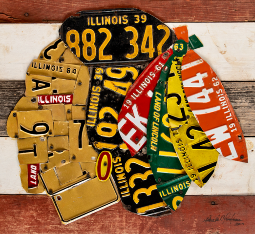 Hockey License Plate - Custom License Plate - Vintage Illinois License Plates