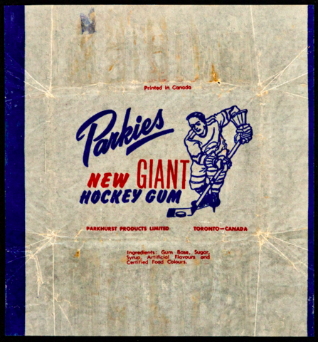 Vintage Hockey Card Wrapper for Parkies Hockey Cards 1953-54