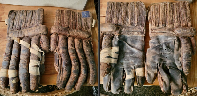 Antique Hockey Gloves made by T. Eaton Co. Sporting Supplies