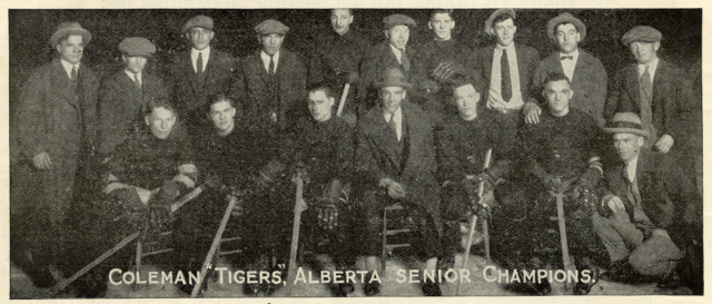 Coleman Tigers 1925 Alberta Senior Hockey League Champions