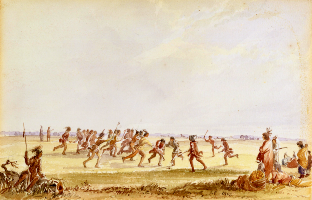 Sioux Indians Playing Lacrosse 1848 Seth Eastman Watercolor