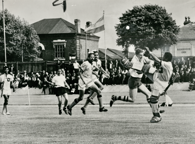 India Field Hockey Goalkeeper Shankar Lakshman makes save 1966