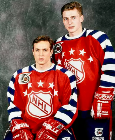 Steve Yzermans and Sergei Fedorov 1992 NHL All-Star Game - NHL 75th Anniversary