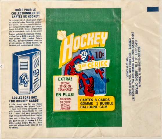 1972-73 O-Pee-Chee Hockey Card Wrapper / Wax Pack - 3rd Series