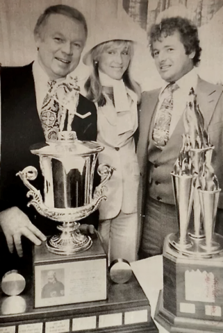 Don Cherry with Jack Adams Award 1976 Rod Gilbert with Bill Masterton Trophy